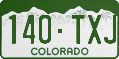 CO license plate 140TXJ