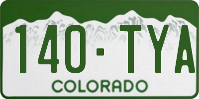 CO license plate 140TYA