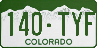 CO license plate 140TYF