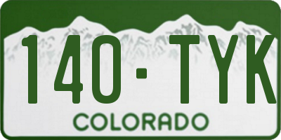 CO license plate 140TYK