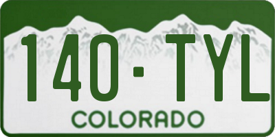 CO license plate 140TYL