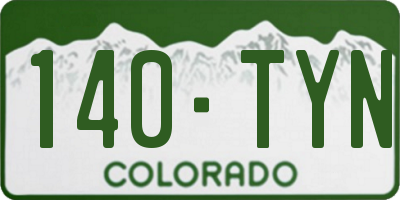 CO license plate 140TYN
