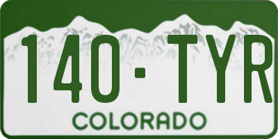 CO license plate 140TYR