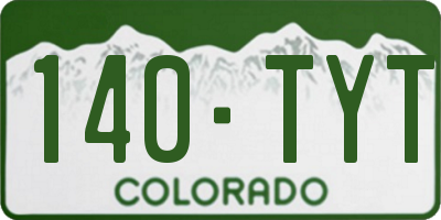 CO license plate 140TYT