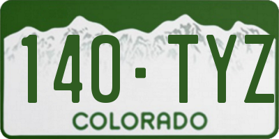 CO license plate 140TYZ