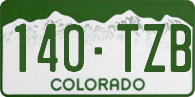 CO license plate 140TZB