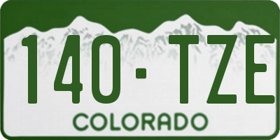 CO license plate 140TZE