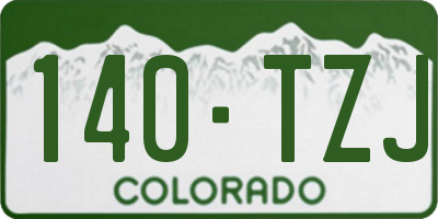 CO license plate 140TZJ