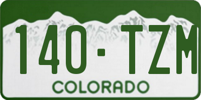 CO license plate 140TZM