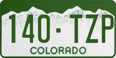 CO license plate 140TZP