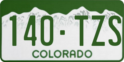 CO license plate 140TZS