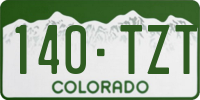 CO license plate 140TZT