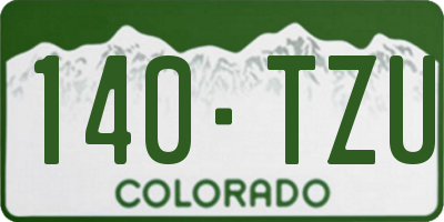 CO license plate 140TZU