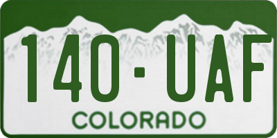 CO license plate 140UAF