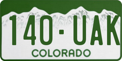 CO license plate 140UAK