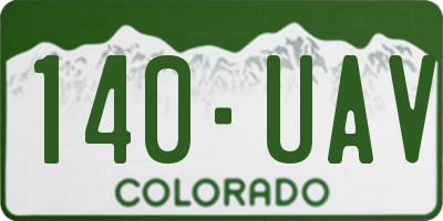 CO license plate 140UAV