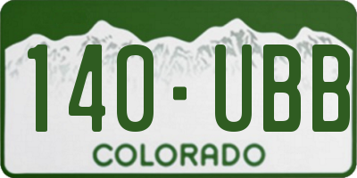 CO license plate 140UBB