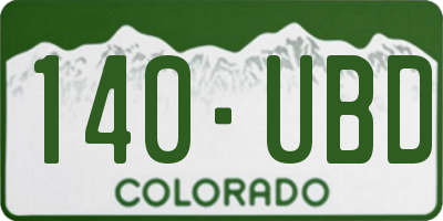 CO license plate 140UBD