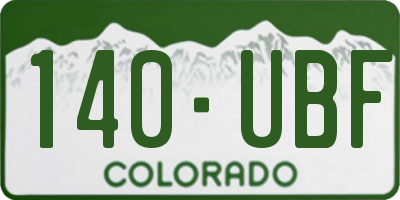 CO license plate 140UBF
