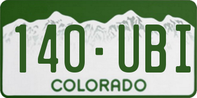 CO license plate 140UBI