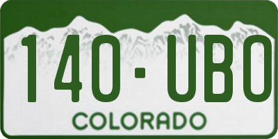 CO license plate 140UBO