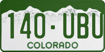 CO license plate 140UBU