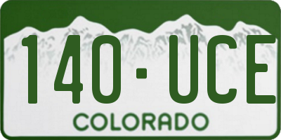 CO license plate 140UCE