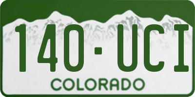 CO license plate 140UCI