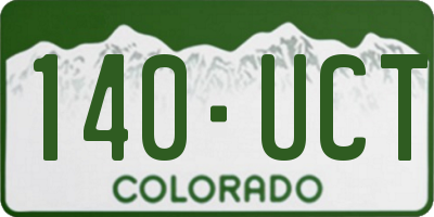 CO license plate 140UCT