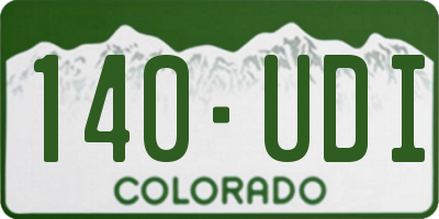 CO license plate 140UDI