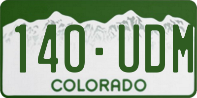 CO license plate 140UDM