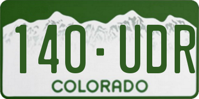 CO license plate 140UDR