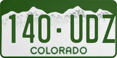 CO license plate 140UDZ