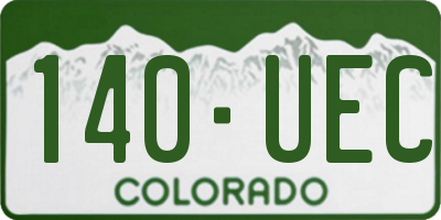 CO license plate 140UEC