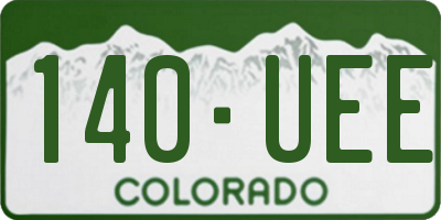 CO license plate 140UEE