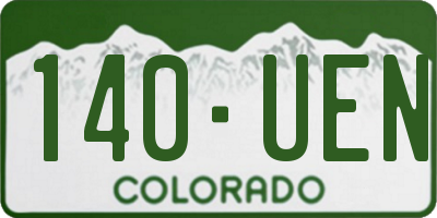 CO license plate 140UEN