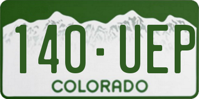 CO license plate 140UEP