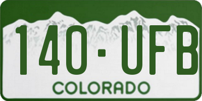 CO license plate 140UFB