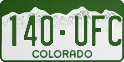 CO license plate 140UFC