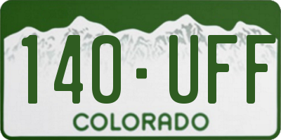 CO license plate 140UFF