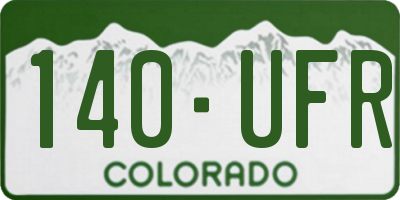 CO license plate 140UFR