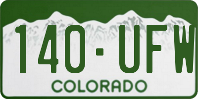 CO license plate 140UFW