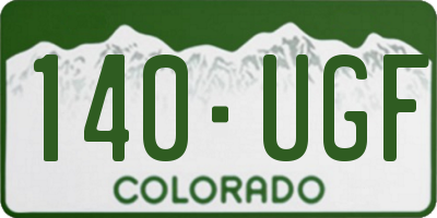 CO license plate 140UGF