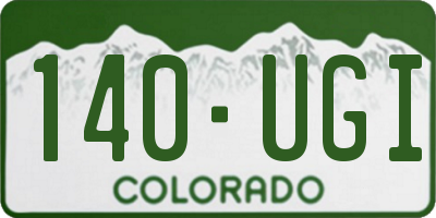 CO license plate 140UGI