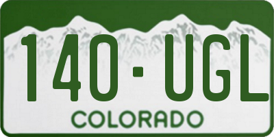 CO license plate 140UGL