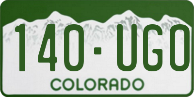 CO license plate 140UGO