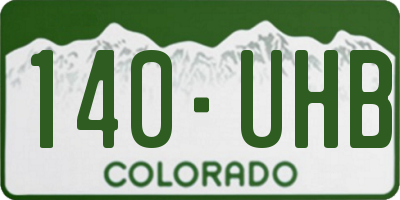 CO license plate 140UHB