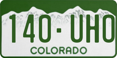 CO license plate 140UHO