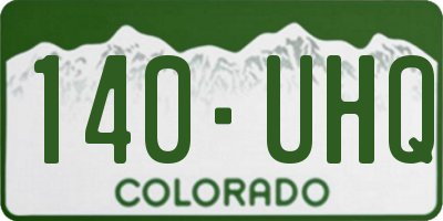 CO license plate 140UHQ