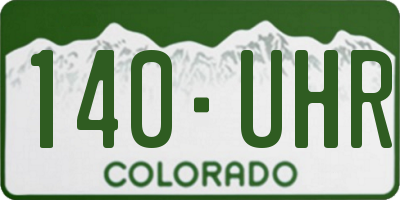 CO license plate 140UHR